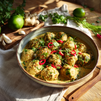 Creamiest Coconut Green Curry Chicken Balls2