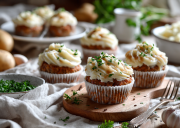 Healthy Turkey Meatloaf Cupcakes With Garlic Mashed Potatoes Frosting