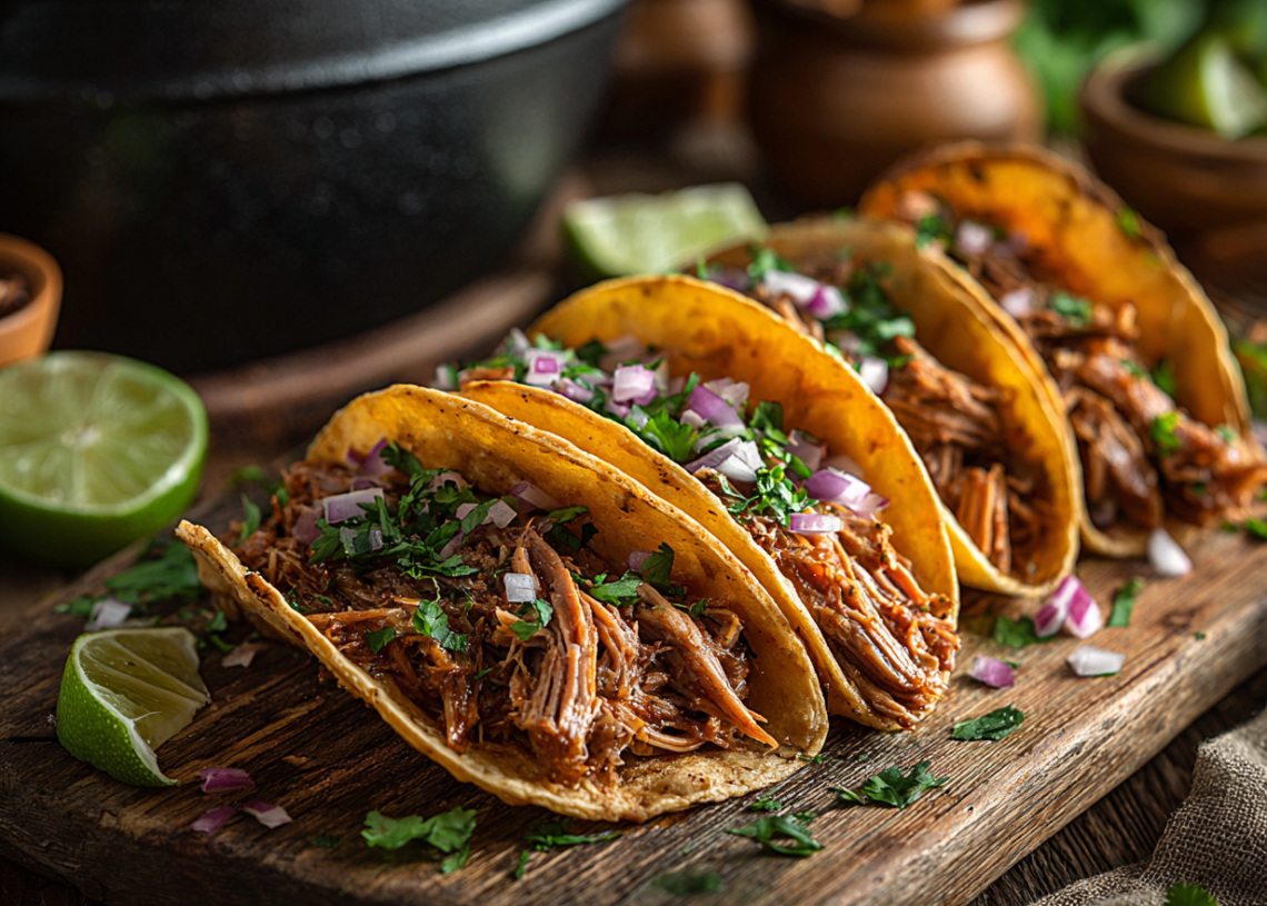 Juicy Slow Cooked Pork Tacos