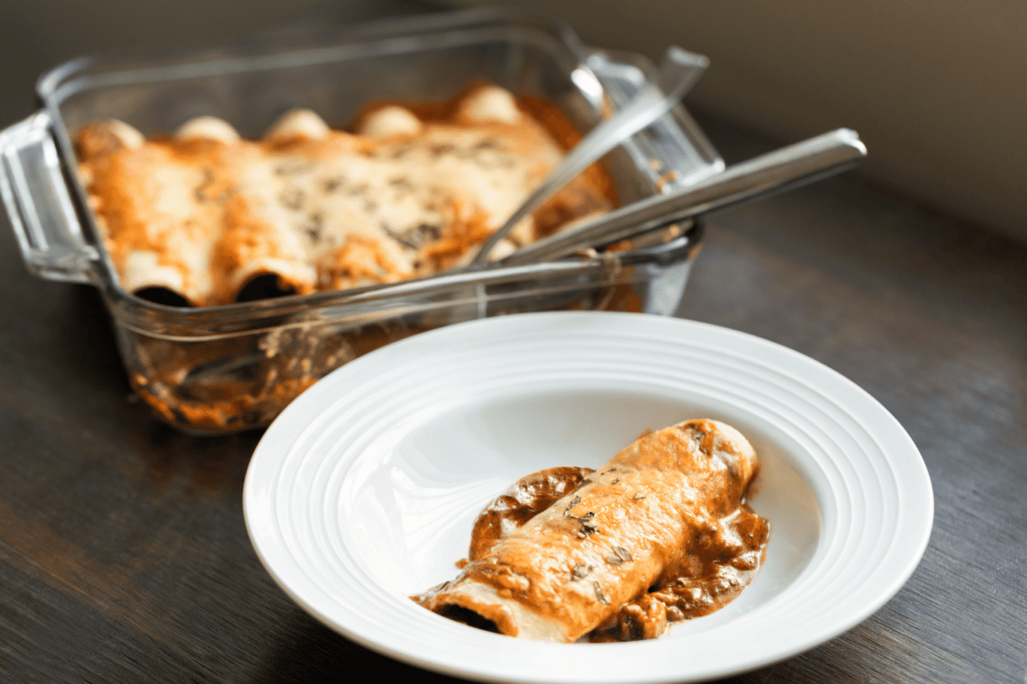 Savoury Turkey, Sweet Potato And Kale Enchiladas