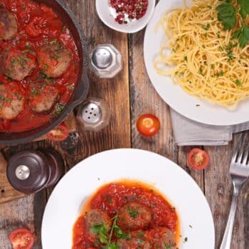 Heavenly Spaghetti Sauce And Meatballs #1 2 Deconstructed Heavenly Spaghetti Sauce And Meatballs #1 On The Wooden Table