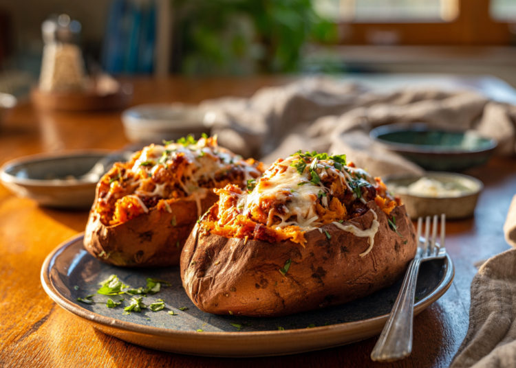 Aromatic Italian Turkey-Stuffed Sweet Potatoes