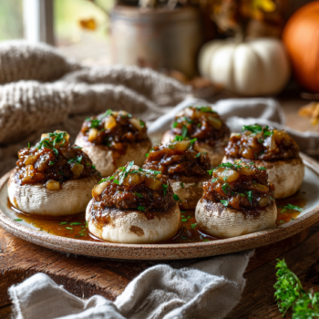 Delightful Salisbury Steak Stuffed Mushrooms