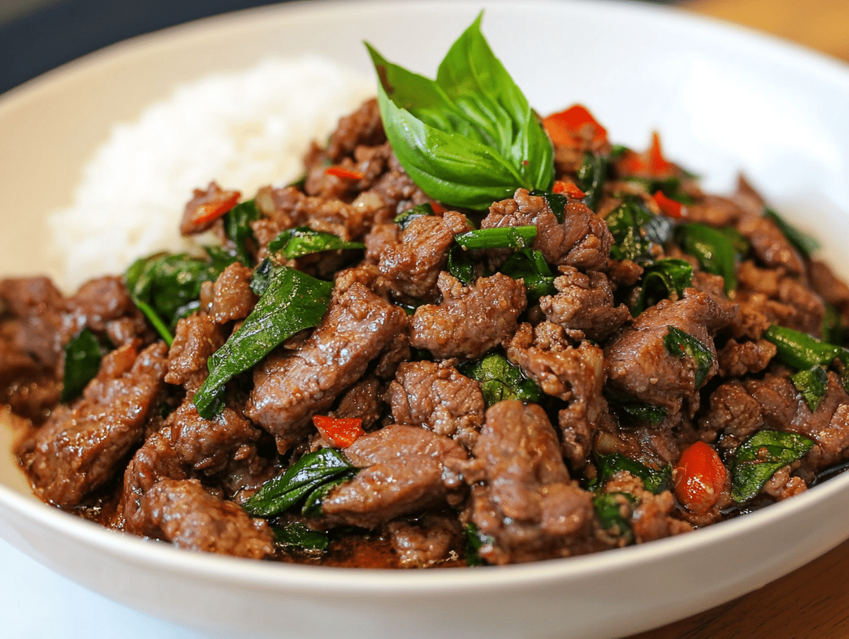 Pad Kra Pao Nua (beef with basil) Recipe