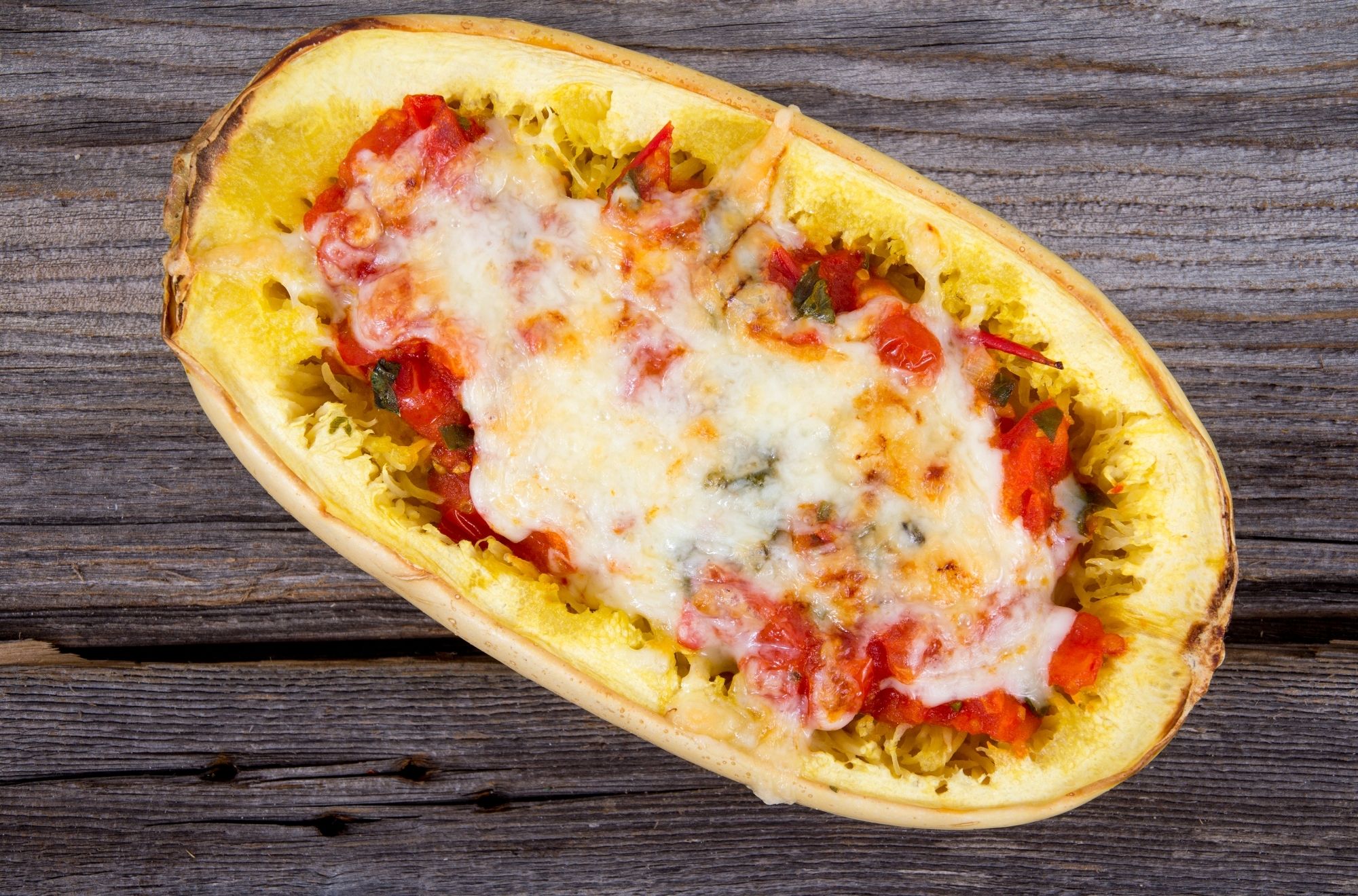 Low-Carb Meatball Stuffed Spaghetti Squash