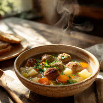 Heartwarming And Savory Meatball Soup Recipe