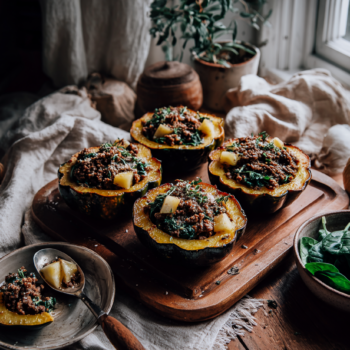 Succulent Ground Beef And Apple Stuffed Acorn Squash Recipe 2 Succulent Ground Beef And Apple Stuffed Acorn Squash Recipe
