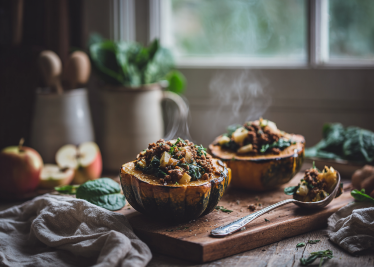 Succulent Ground Beef And Apple Stuffed Acorn Squash Recipe 1 Succulent Ground Beef And Apple Stuffed Acorn Squash Recipe