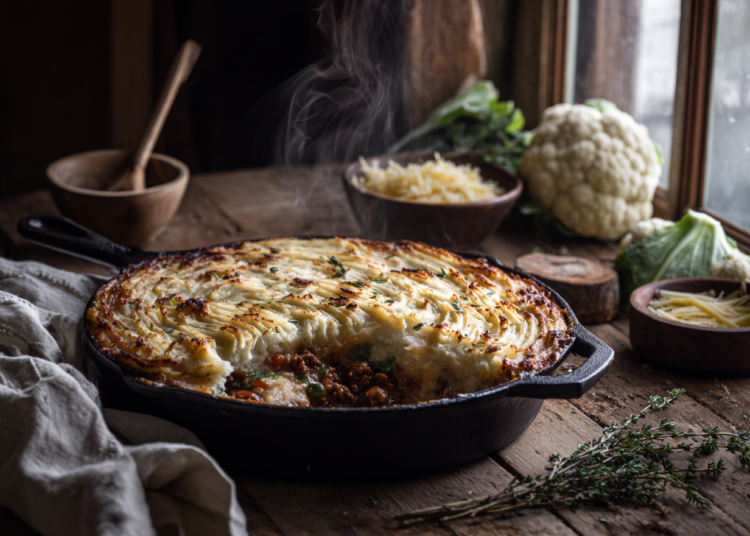 Appetizing Turkey Shepherd’s Pie With Mashed Cheddar Cauliflower