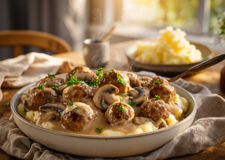 Creamy Swedish Meatballs With Mushroom Gravy Recipe