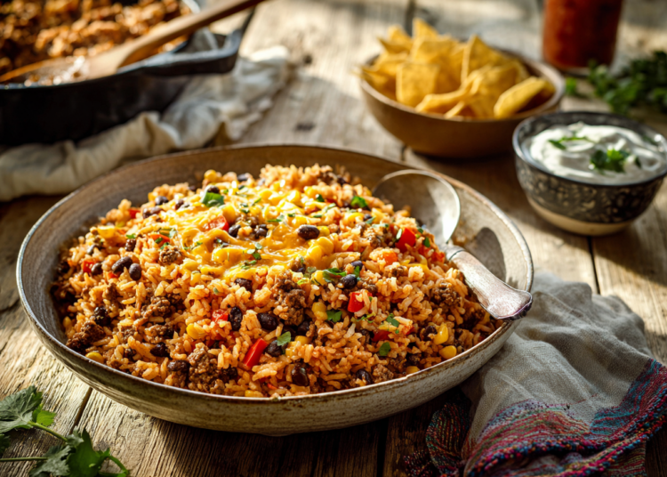Easy One Pot Beefy Tex Mex Rice