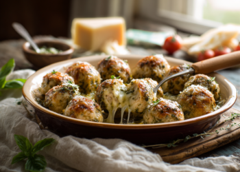 Finger Lickin Mozzarella Stuffed Chicken Pesto Meatballs 1