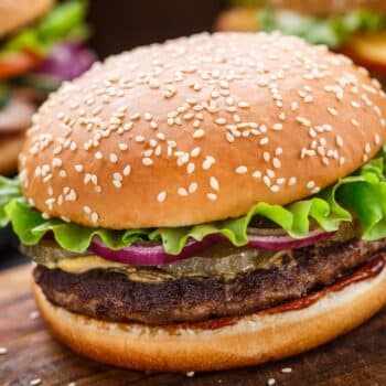 Extraordinary Heart And Seoul Korean Burger Recipe With Lettuce, Onions, And Pickled Cucumber