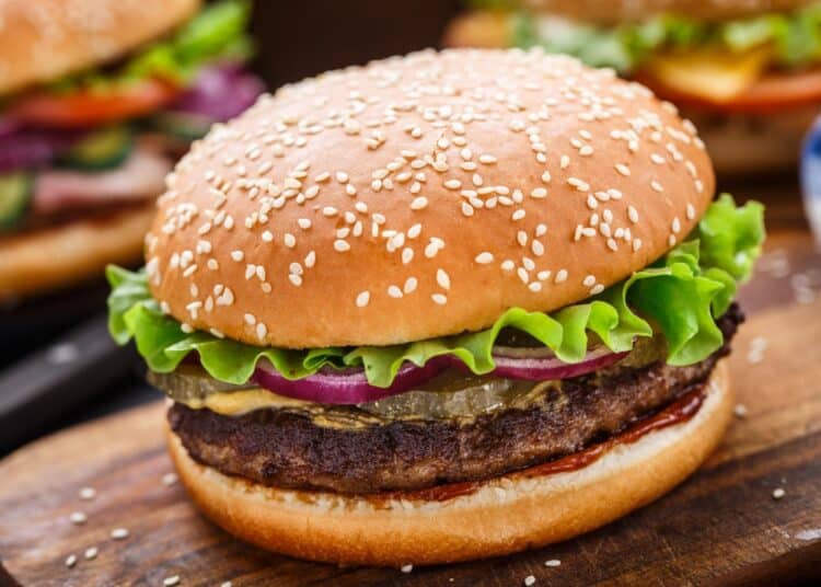 Extraordinary Heart And Seoul Korean Burger Recipe With Lettuce, Onions, And Pickled Cucumber