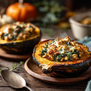 Delectable Stuffed Acorn Squash With Chicken Recipe