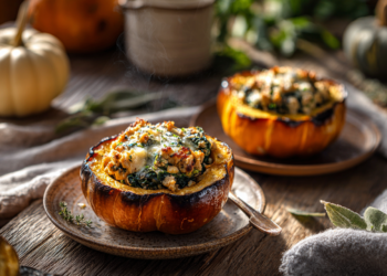 Delectable Stuffed Acorn Squash With Chicken Recipe