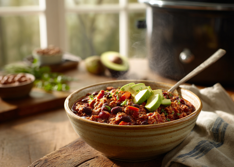 Easy Slow Cooker Turkey And 2-Bean Chili