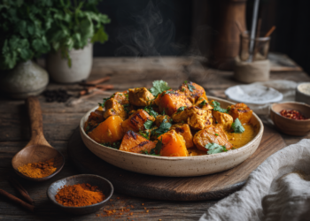 Spiced Butternut Squash With Curry Chicken Recipe