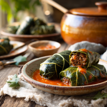 Delectable Stuffed Collard Greens In The Slow Cooker