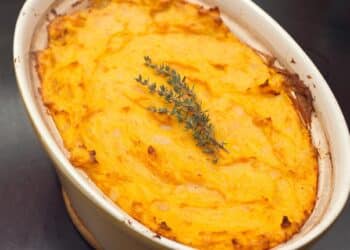 Sweet Potato Shepherds Pie With Rosemary On Top