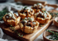 Crispy Chicken And Balsamic Onion Goat Cheese Tartlets