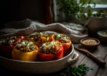 Delightful Ground Beef And Feta Stuffed Peppers