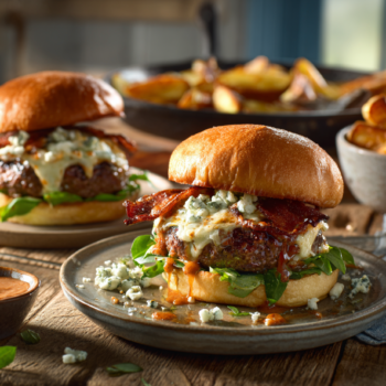 Delightful Buffalo Blue Cheese Burgers