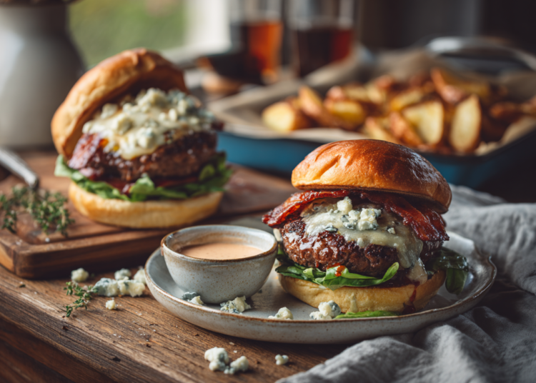 Delightful Buffalo Blue Cheese Burgers