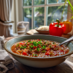 Yummy Slow Cooker Stuffed Pepper Soup Freezer Meal