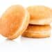 Three Hamburger Buns With Sesame Isolated On A White Background