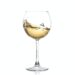 White Wine Swirling In A Goblet Wine Glass, Isolated On A White Background