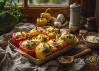 Hearty Broccoli And Rice Stuffed Peppers