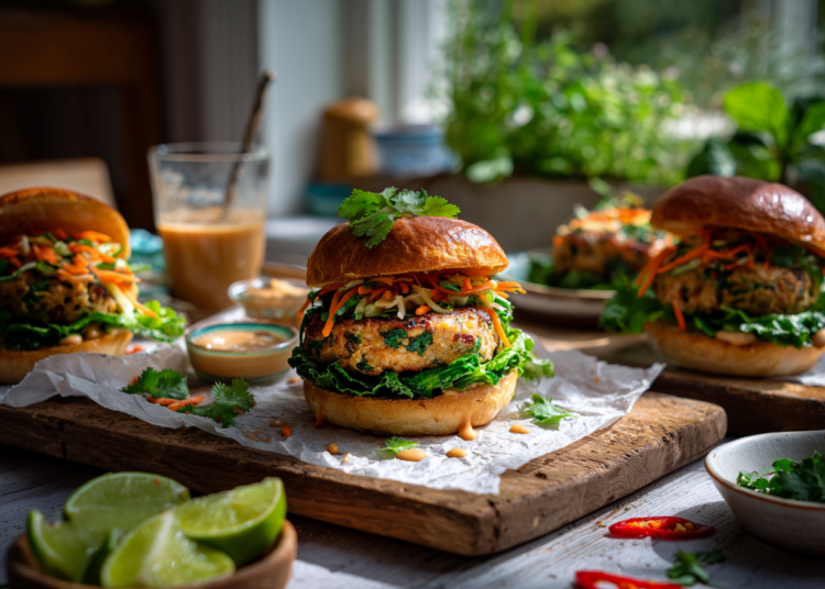 Juicy, Low-Fat Burger With Turkey Mince And Kale 1 Thai Burger With Turkey Mince And Kale