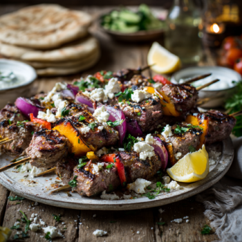 Minced Lamb Skewers With Feta Recipe