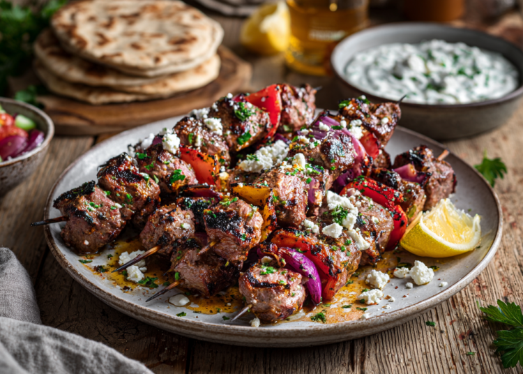 Minced Lamb Skewers With Feta Recipe