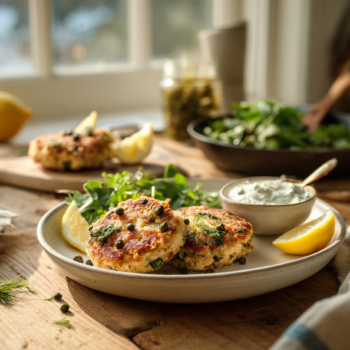 Healthy Salmon Cakes With Lemon And Capers 2 Healthy Salmon Cakes With Lemon And Capers