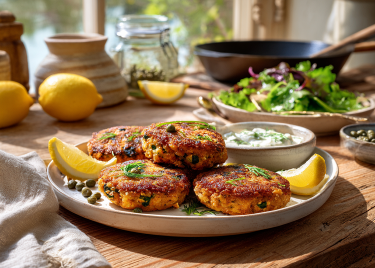 Healthy Salmon Cakes With Lemon And Capers 1 Healthy Salmon Cakes With Lemon And Capers