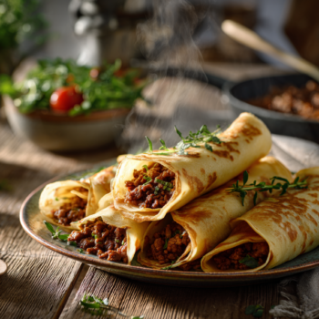 Finger-Lickin' Good Crepes With Minced Meat