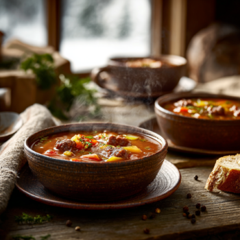 Flavourful Ground Venison Soup With Bell Peppers