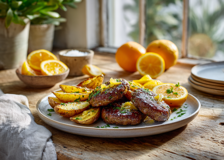 Unrepeatable Patties And Baked Potatoes With Orange-Lemon 1 Unrepeatable Patties And Baked Potatoes With Orange-Lemon