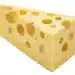 Swiss Cheese Triangle Isolated On White Background