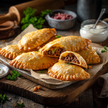 Crispy Dough Pouches With Minced Beef