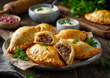 Crispy Dough Pouches With Minced Beef