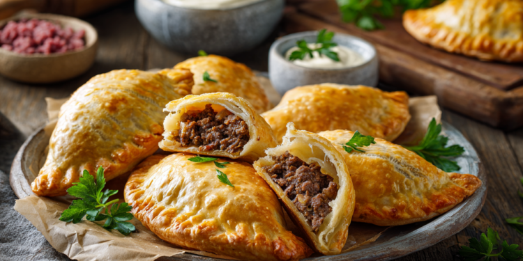 Crispy Dough Pouches With Minced Beef