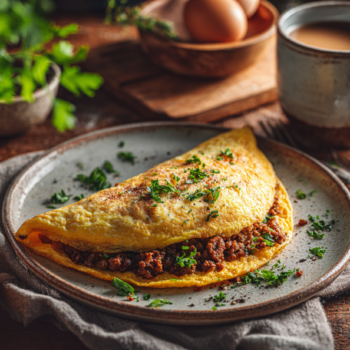 Delicious Omelette With Mince Leftovers