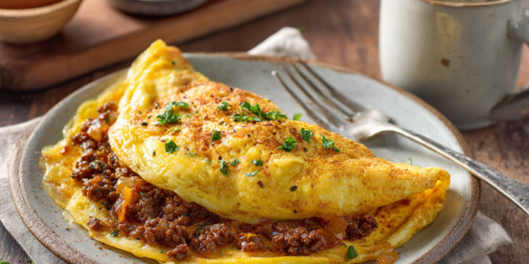 Delicious Omelette With Mince Leftovers
