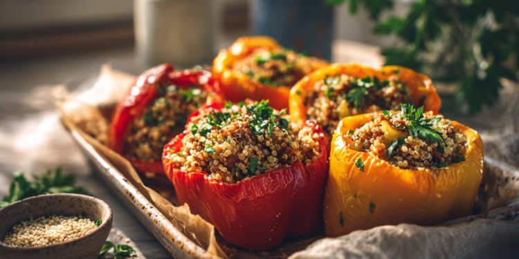 Low-Calorie Ground Turkey And Quinoa Stuffed Peppers
