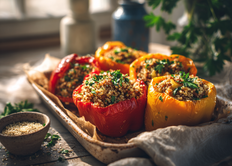 Low-Calorie Ground Turkey And Quinoa Stuffed Peppers