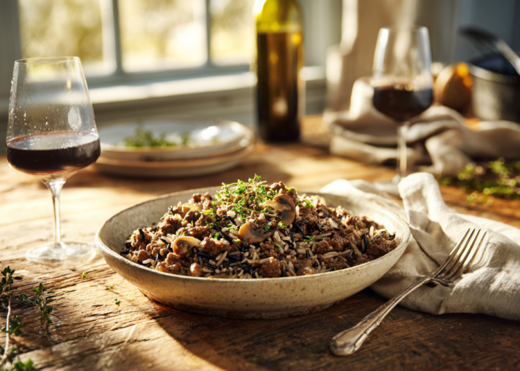 Ground Venison And Mushrooms On Rice (Or Spaghetti) 1 Ground Venison And Mushrooms On Rice (Or Spaghetti)