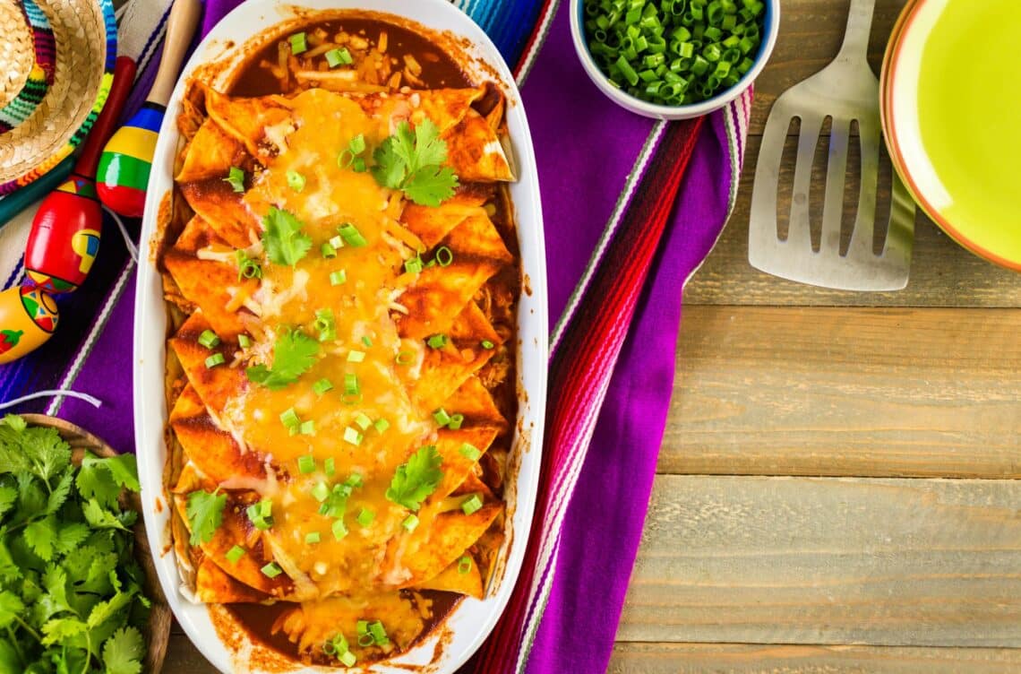 Best Chicken Enchiladas Recipe With Melted Cheese On Top